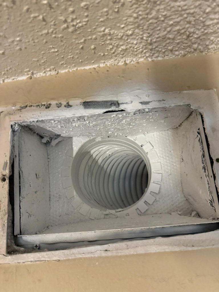 Dirty air duct vent before professional cleaning